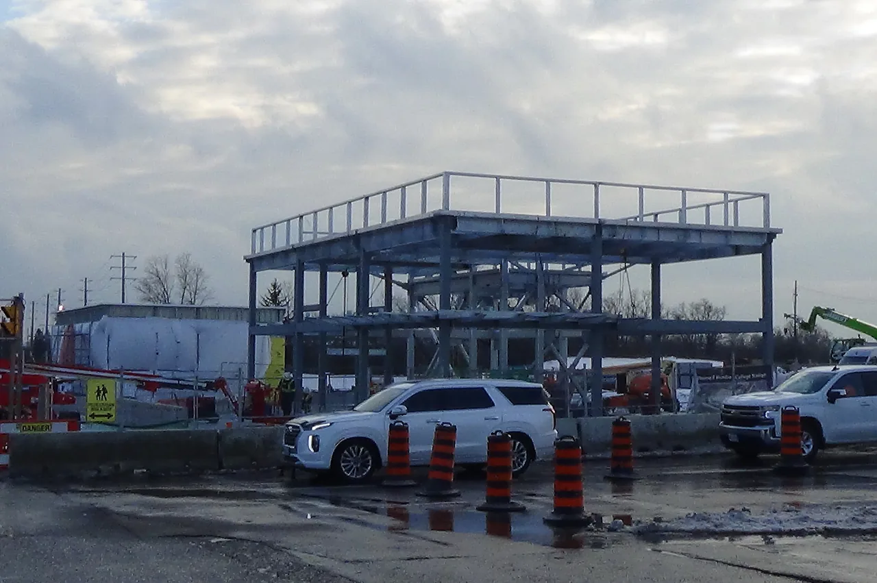 Construction works at Humber College station on the Finch West line.
